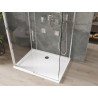 Mexen Omega-3S sprchová kabína 3-stenná, posuvná 130x80 cm, transparentná, chróm + vanička Flat