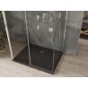Mexen Omega-3S sprchový kút 3-stenový, posuvný 130x90 cm, transparentný, chróm + vanička Flat - 825-130-090-01-00-3s-4070