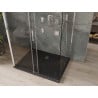 Mexen Omega-3S sprchová kabína 3-stenová, posuvná 130x100 cm, transparentná, chróm + vanička Flat - 825-130-100-01-00-3s-4070