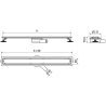 Mexen Flat 360° M01 odtokový žľab otočný 70 cm, chrómová - 1020070-40