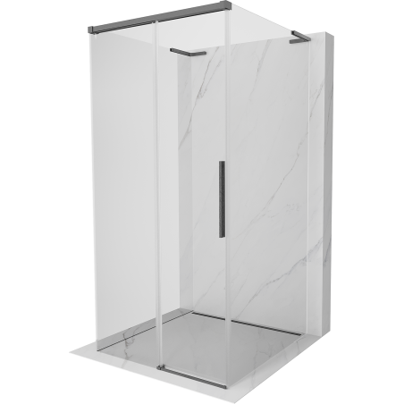 Mexen Rox-3S L 3-stenná posuvná sprchová kabína 90 x 90 cm, transparentná, gun gray brúsená - 8C2L-090-090-66-00-3S