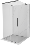 Mexen Rox-3S L 3-stenná posuvná sprchová kabína 90 x 90 cm, transparentná, gun gray brúsená - 8C2L-090-090-66-00-3S