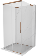 Mexen Rox-3S L sprchovací kút 3-stenový posuvný 90 x 90 cm, transparentný, ružové zlato - 8C2L-090-090-60-00-3S