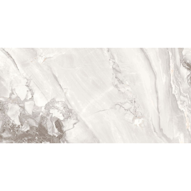 Mexen Limos Biela vzorka glazovaného rektifikovaného gresu G1, dlaždica podlahovo-stenová 120 x 60 cm, lesk - TL127-03-S