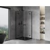 Mexen Mist H Duo sprchový kút s otváracími dverami 120 x 120 cm, priehľadný, čierny - 8A5-120L-120P-70-00