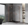 Mexen Mist H Duo sprchová kabína otváracia 115 x 75 cm, transparentná, brúsená meď - 8A5-115L-075P-65-00