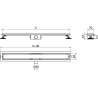 Mexen Flat MGB odtokový žľab 80 cm, čierne sklo - 1026080-15