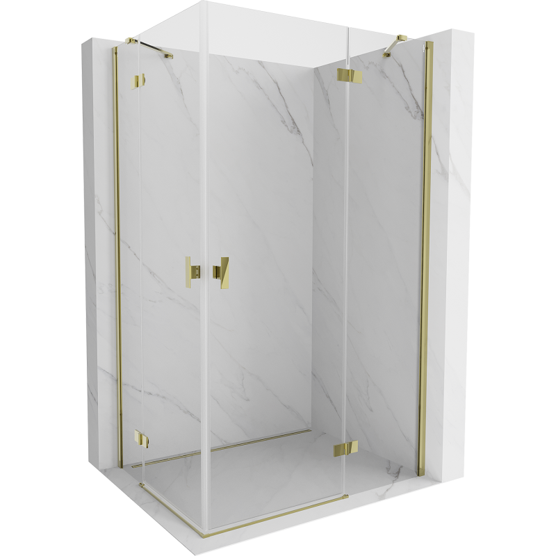 Mexen Mist H Duo sprchovací kút otvárací 70 x 120 cm, číry, zlatý - 8A5-070L-120P-50-00