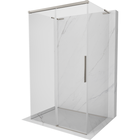 Mexen Rox-3S L 3-stenná posuvná sprchová kabína 90 x 100 cm, transparentná, brúsený nikel - 8C2L-090-100-97-00-3S