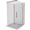 Mexen Rox-3S sprchová kabína 3-stranná posuvná 90 x 90 cm, transparentná, ružové zlato - 8C2-090-090-60-00-3S