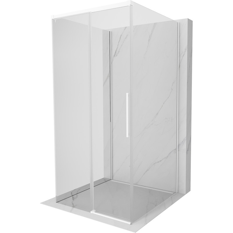 Mexen Rox-3S sprchovací kút 3-stenový posuvný 90 x 90 cm, transparentný, biely - 8C2-090-090-20-00-3S