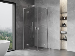 Mexen Mist H L Duo sprchová kabína otočný 95 x 95 cm, transparentná, chróm - 8A5L-095L-095P-01-00