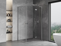 Mexen Mist H L Duo sprchový kút s otváracími dverami 70 x 75 cm, transparentný, chróm - 8A5L-070L-075P-01-00