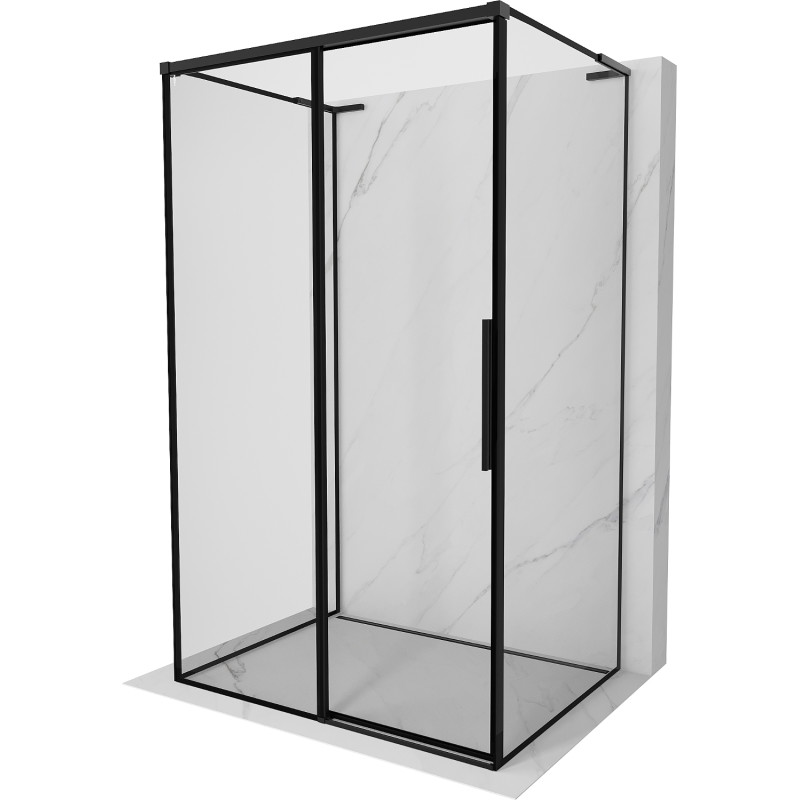 Mexen Rox-3S L sprchový kút 3-stenný posuvný ľavý 150 x 95 cm, čierny rám, čierna - 8C2L-150-095-70-70-3S-L