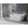 Mexen Oval Slim samostatne stojaca vaňa pri stene 170 x 80 cm, biela, prepadový chróm - 52661708000-01