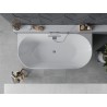 Mexen Oval Slim samostatne stojaca vaňa pri stene 170 x 80 cm, biela, prepadový chróm - 52661708000-01