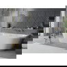 Mexen Oval Slim voľne stojaca stena 170 x 80 cm, biela, prepad matná zlatá - 52661708000-55