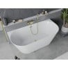 Mexen Oval Slim voľne stojaca stena 170 x 80 cm, biela, prepad matná zlatá - 52661708000-55