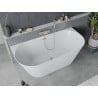 Mexen Oval Slim voľne stojaca blízko steny vaňa 170 x 80 cm, biela, prepad brúsený nikel - 52661708000-97