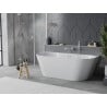 Mexen Oval Slim voľne stojaca blízko steny vaňa 170 x 80 cm, biela, prepad brúsený nikel - 52661708000-97