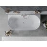 Mexen Oval Slim voľne stojaca blízko steny vaňa 170 x 80 cm, biela, prepad brúsený nikel - 52661708000-97