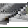 Mexen Oval Slim voľne stojaca pri stene 170 x 80 cm, biela, prepad gun metal - 52661708000-95