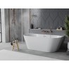 Mexen Oval Slim voľne stojaca kúpeľová vaňa pri stene 170 x 80 cm, biela, prepad brúsená meď - 52661708000-65