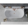 Mexen Oval Slim voľne stojaca kúpeľová vaňa pri stene 170 x 80 cm, biela, prepad brúsená meď - 52661708000-65