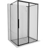 Mexen Rox-3S L 3-stenný sprchovací kút s pravým posuvným otváraním 115 x 75 cm, čierny rám, čierna