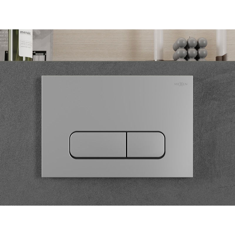 Mexen Fenix 02 splachovacie tlačidlo, matný chróm - 600202