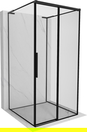 Mexen Rox-3S L sprchovací kút 3-stranný posuvný pravý 110 x 110 cm, čierny rám, čierny - 8C2L-110-110-70-70-3S-P