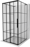 Mexen Rox-3S L sprchová kabína 3-stenná posuvná ľavá 110 x 110 cm, čierna mriežka, čierna - 8C2L-110-110-70-77-3S-L