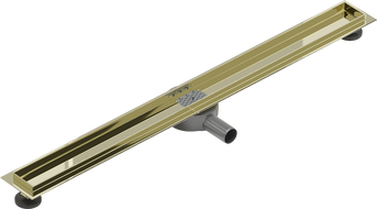 Mexen Flat 360 teleso odtokového sprchového žľabu s otočným sifónom 90 cm, Zlatá - 1540090