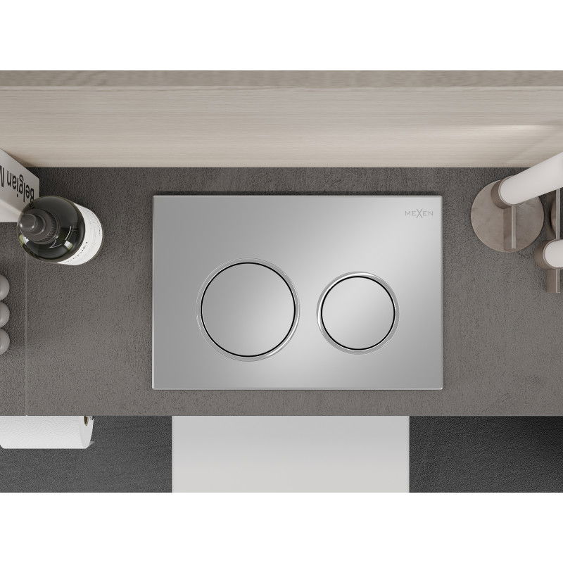 Mexen Fenix 07 XS splachovací tlačidlo, chróm matný - 600702