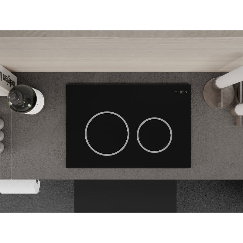 Mexen Fenix 07 XS splachovací tlačidlo, čierna matná - 600703