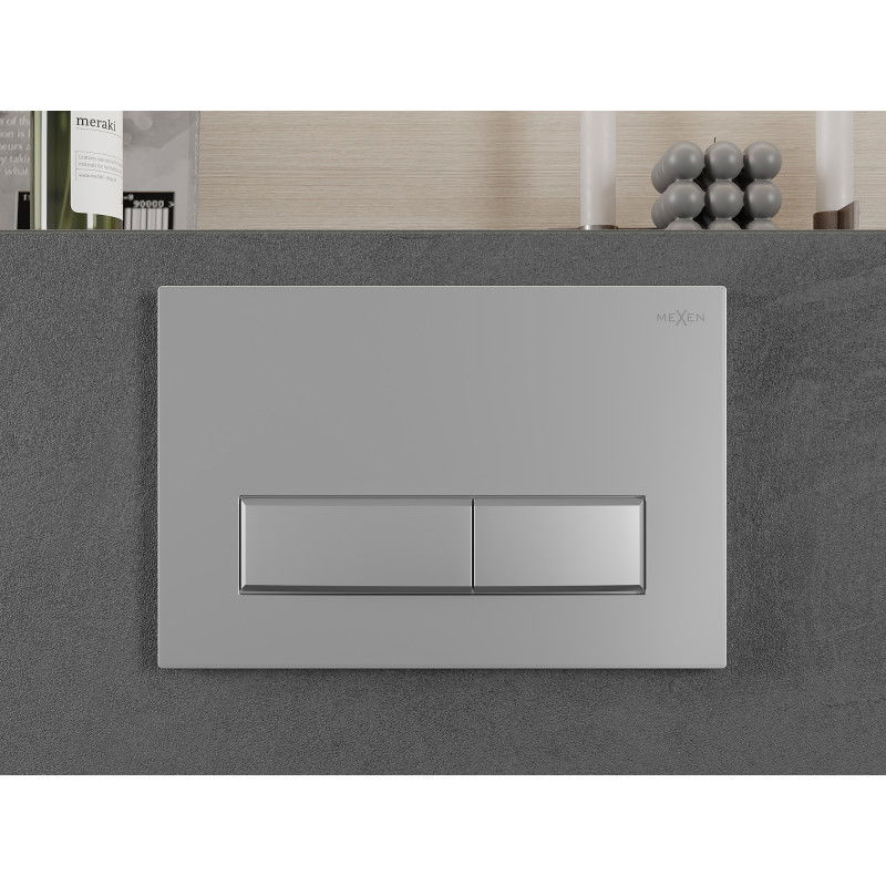 Mexen Fenix 09 splachovacie tlačidlo, matný chróm - 600902