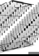 Mexen Rox-3S L sprchový kút 3-stranný posuvný pravý 140 x 100 cm, čierna mriežka, čierny - 8C2L-140-100-70-77-3S-P