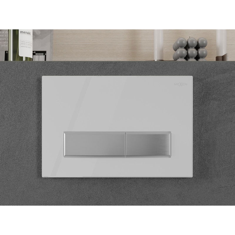 Mexen Fenix 09 splachovacie tlačidlo, biele/chróm lesklý - 600992