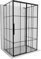 Mexen Rox-3S L sprchovací kút 3-stenový posuvný pravý 160 x 120 cm, čierna mriežka, čierna - 8C2L-160-120-70-77-3S-P