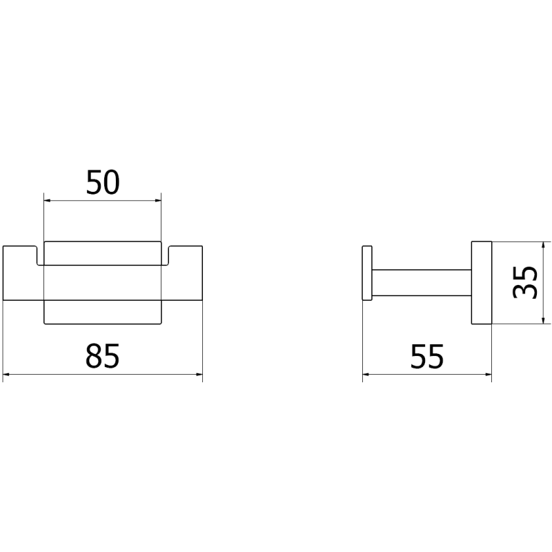 Mexen Arno dvojitý háčik na uterák, zlatý - 7020735-50