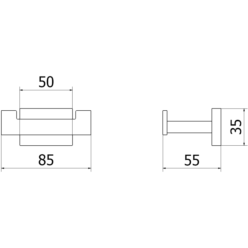 Mexen Arno dvojitý háčik na uterák, biely - 7020735-20