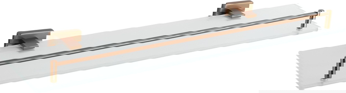 Mexen Arno závesná sklenená polica, brúsená meď - 7020737-65