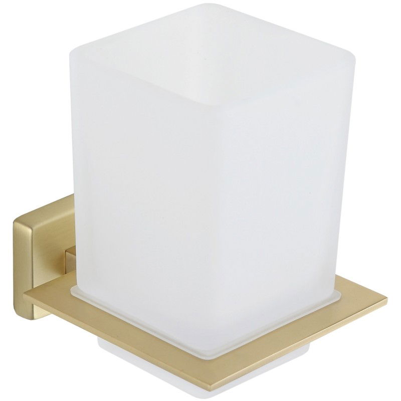 Mexen Arno pohár na zubné kefky, zlatý kartáčovaný - 7020738-55