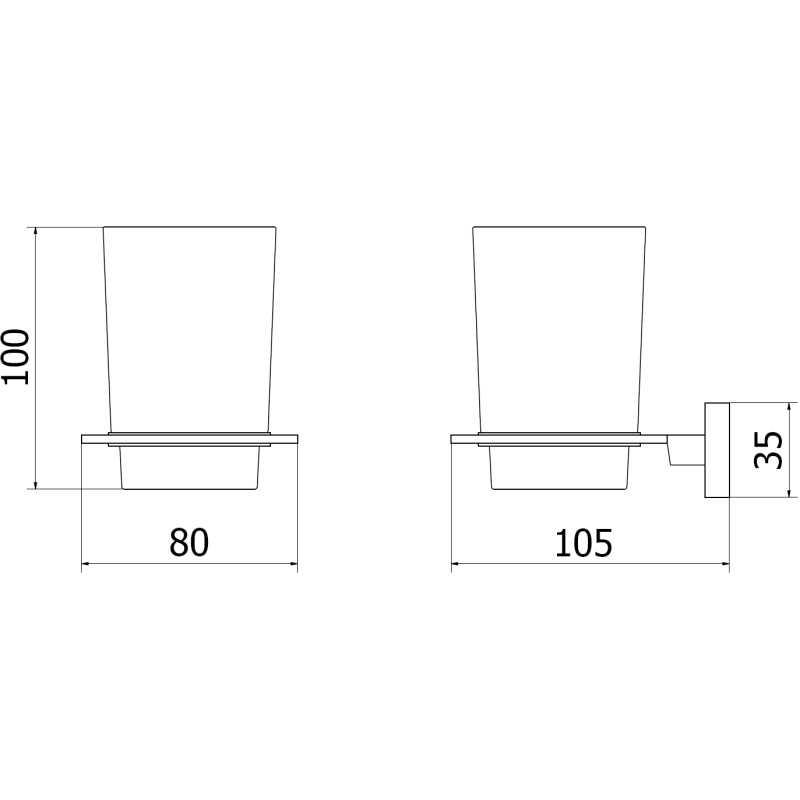 Mexen Arno pohár na zubné kefky, brúsený nikel - 7020738-97
