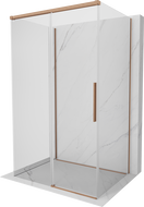 Mexen Rox-3S sprchový kút 3-stenový posuvný 155 x 120 cm, transparentný, brúsená meď - 8C2-155-120-65-00-3S