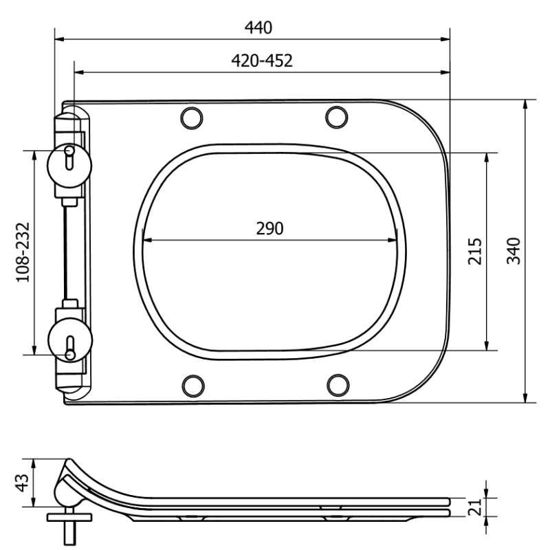 Mexen doska pomaly klesajúca tenkokrajná, duroplast, biely lesk - 39080100