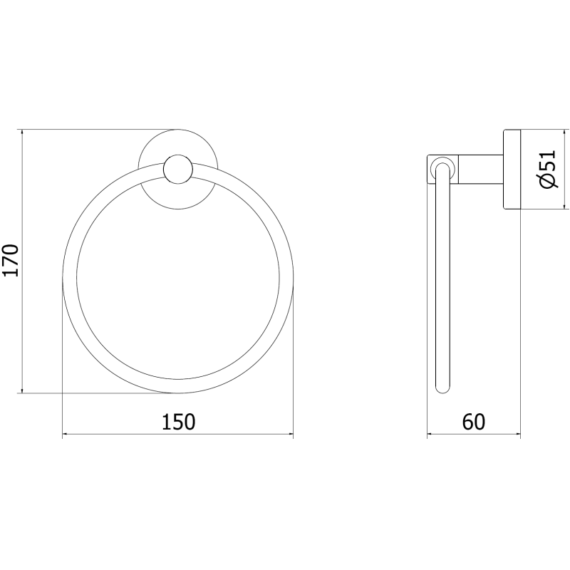 Mexen Remo vešiak na uterák, brúsené zlato - 7050732-55