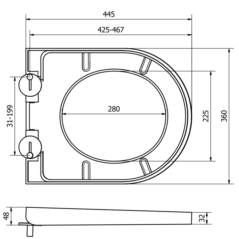 Mexen doska s pomalým zatváraním, tvrdá, duroplast, biely lesk - 39020100