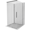 Mexen Rox-3S 3-stenný sprchový kút s posuvnými dverami 90 x 90 cm, transparentný, kefovaná zbraňová šedá - 8C2-090-090-66-00-3S
