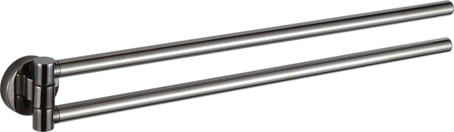 Mexen Remo dvojitý otočný vešiak na uteráky, black chrome - 70507255-73